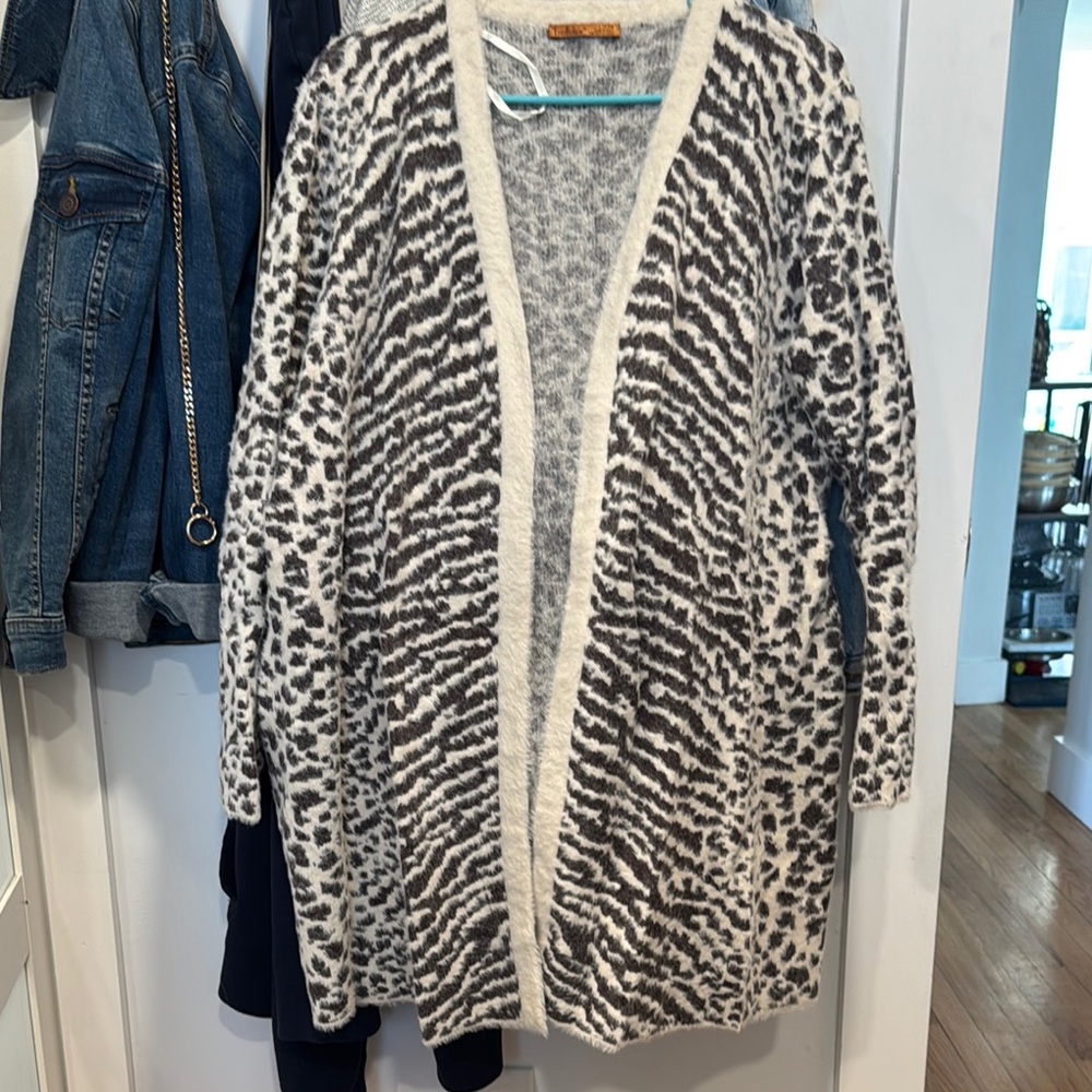 Leopard Print Open Front Duster